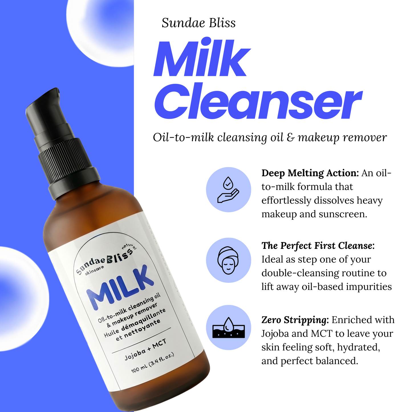 Sundae Bliss Milk Cleanser | Oil-to-Milk Double Cleanser
