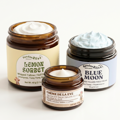 Sundae Bliss Trio - Blue Moon + Crème de la Eye + Tallow  Body Whip